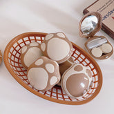 Lindo estuche para lentes de contacto de color pata de gato